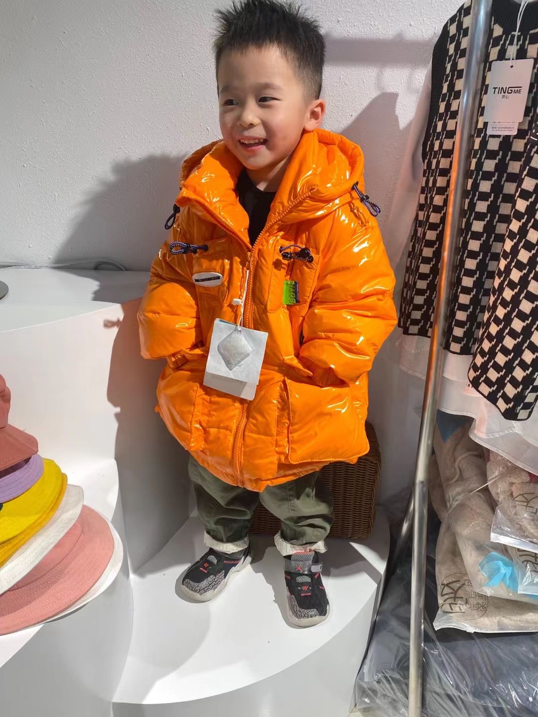 Texture Invincible Explosive Autumn And Winter Children's Coat Cotton-Padded Down Jacket Specification drawing