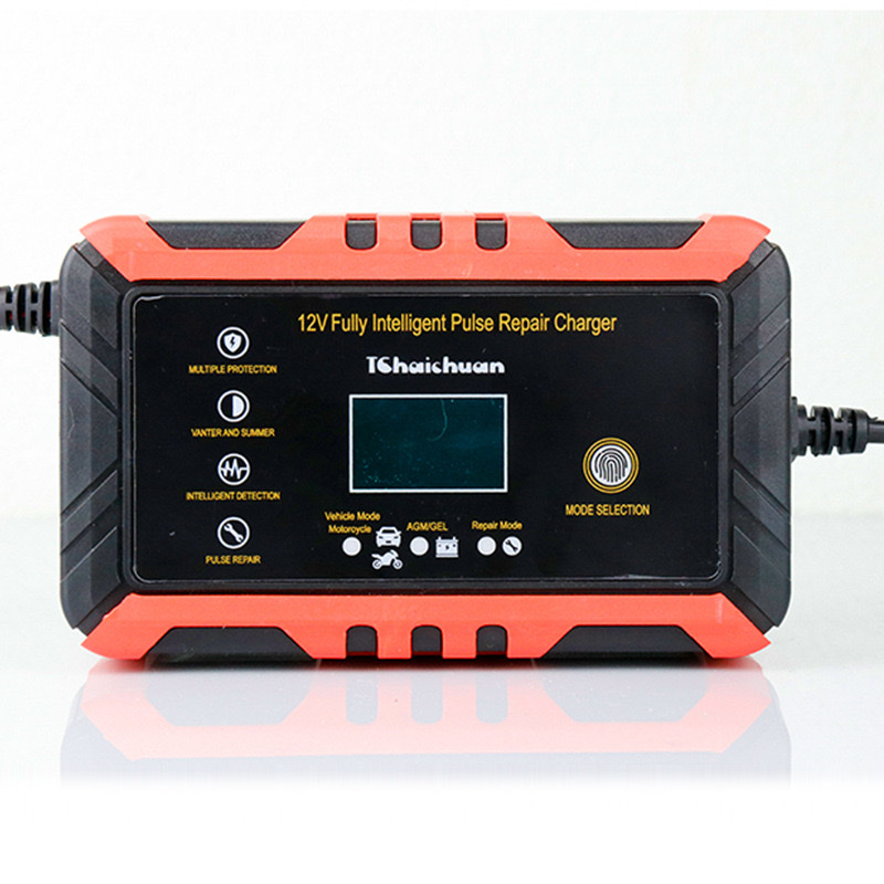 Smart car motorcycle battery charger 12V2-100AH car charging display battery charger