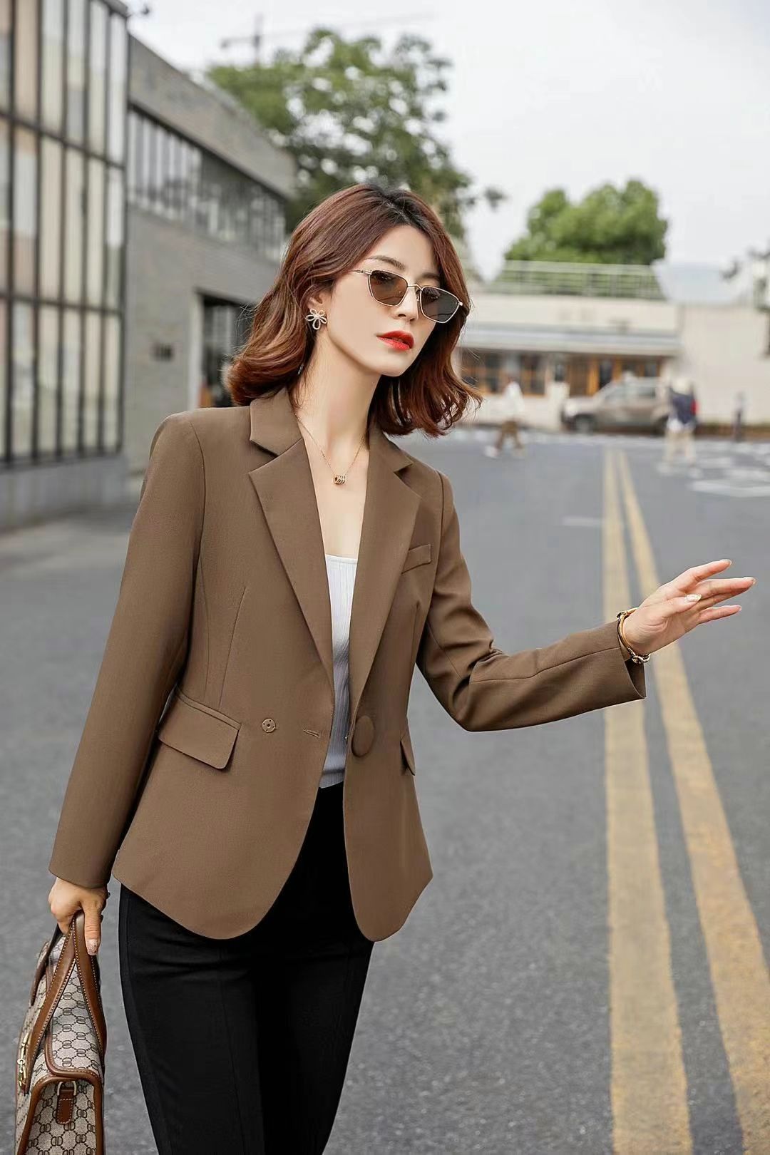 Middle-Aged And Elderly Women's Loose Show Thin Slim Temperament Casual Clothing Coat Suit Clothing 13 details Picture