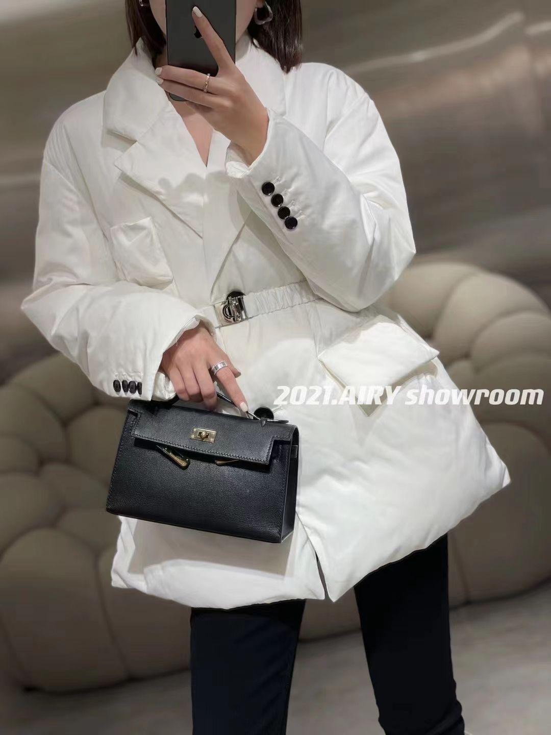 Autumn And Winter New Women's Slimming Temperament Europe And The United States Wind Warm Trench Coat Coat Top 1 Specification drawing