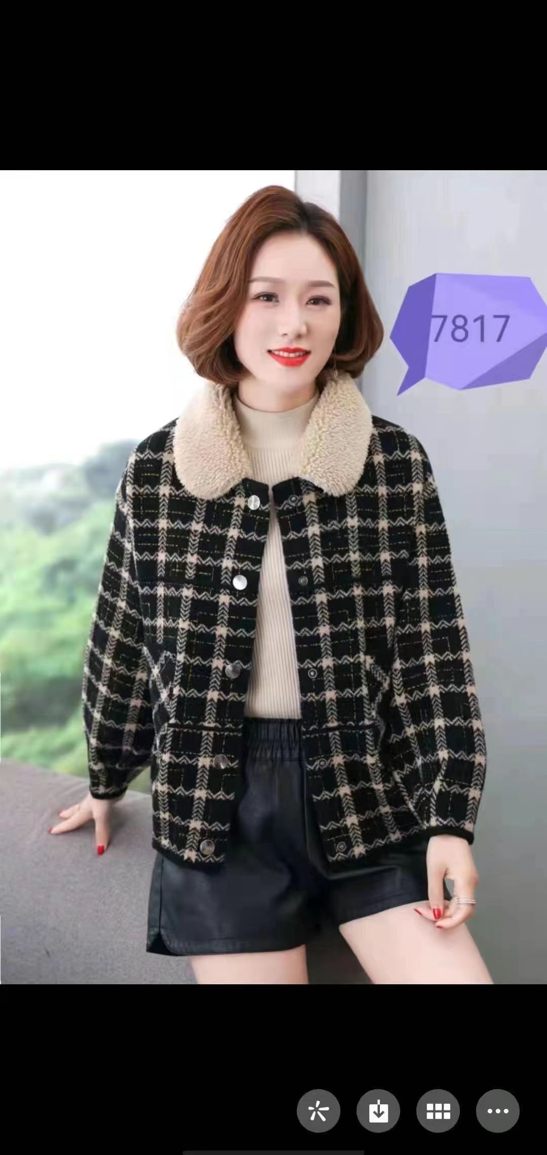 Autumn And Winter Warm And Warm Temperament Loose Shaped Coat Suit Coat Specification drawing