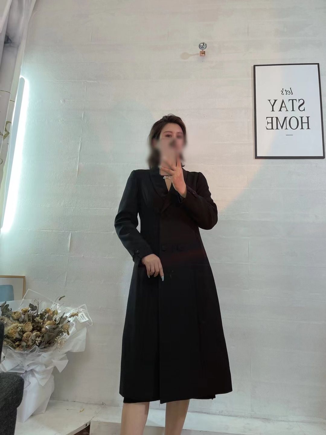 Middle-Aged And Elderly Women's Loose Show Thin Slim Temperament Casual Clothing Coat Suit Clothing 19 Specification drawing