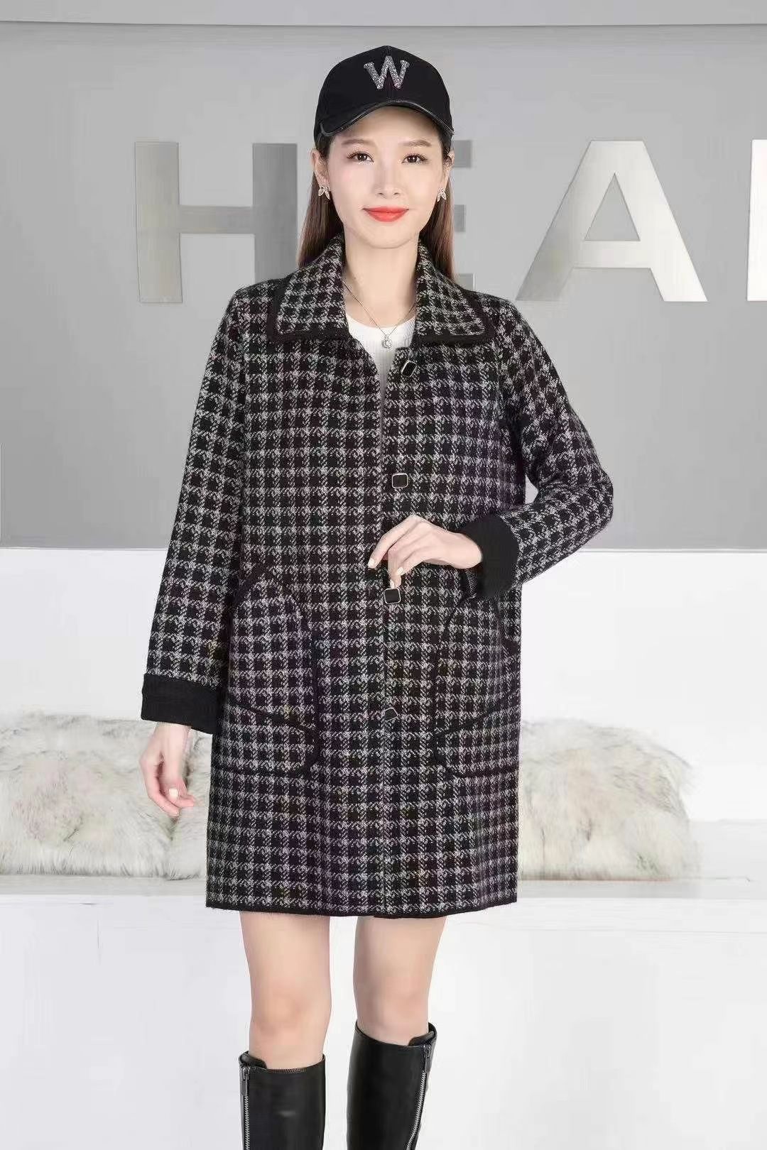 Autumn And Winter Warm And Warm Temperament Loose Shaped Coat Suit Coat 5 Specification drawing