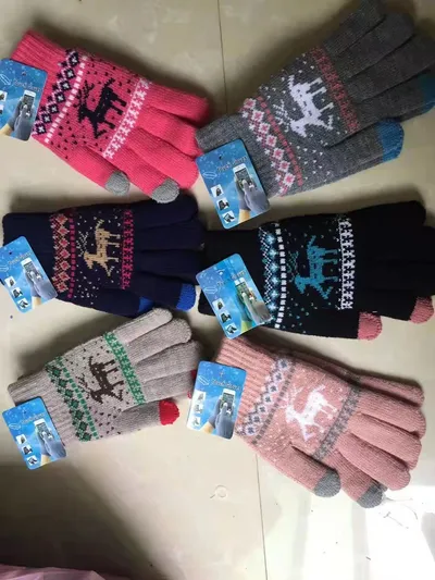 Gloves Ladies Fall/Winter Touch Screen Plus Fleece Warm Suede Cute Student Gloves For Cycling Winter Thickened For Cold Protection