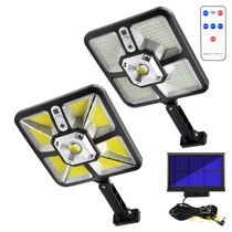 2021 New solar light outdoor LED human body sensor wall light can be remote controlled courtyard wall garage light
