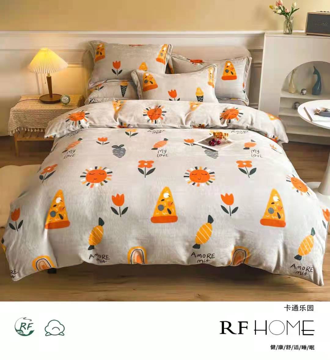 Factory Direct Wholesale Printed Milk Velvet Four Sets