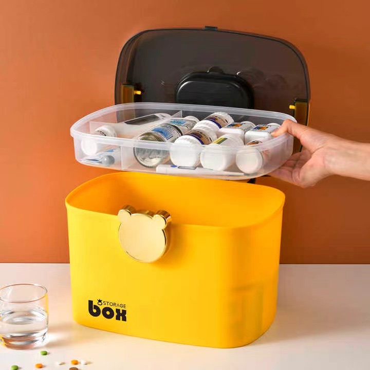 Household Plastic Medicine Cabinet Multi-Layer Medicine Storage Box details Picture
