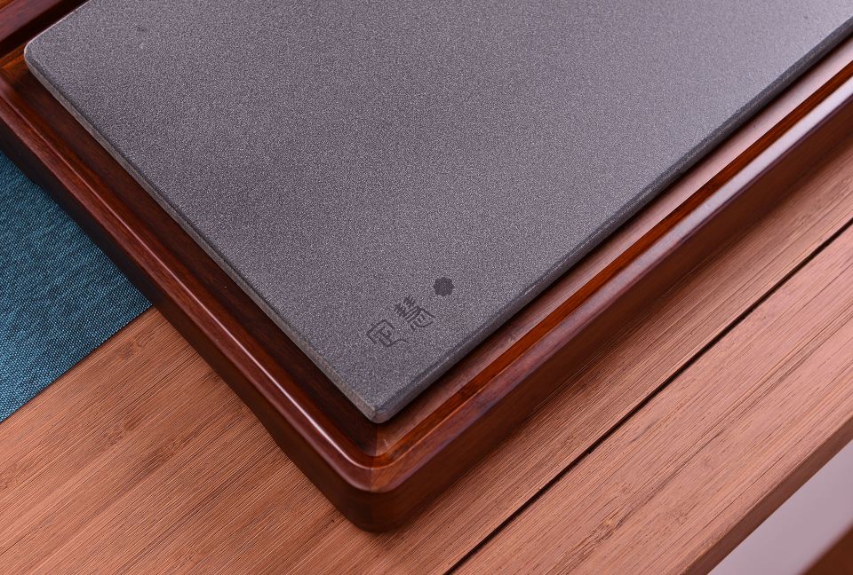 Heavy Bamboo Wujin Stone Small Tea Tray Simple Creative Simple Atmospheric Drainage 62*23.5*4Cm Application Scenario