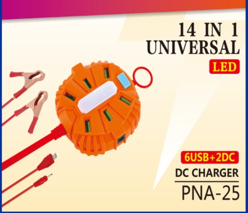 Latest private model: 6 USB ports +2DC output, 3A high current, with lighting function clip charge