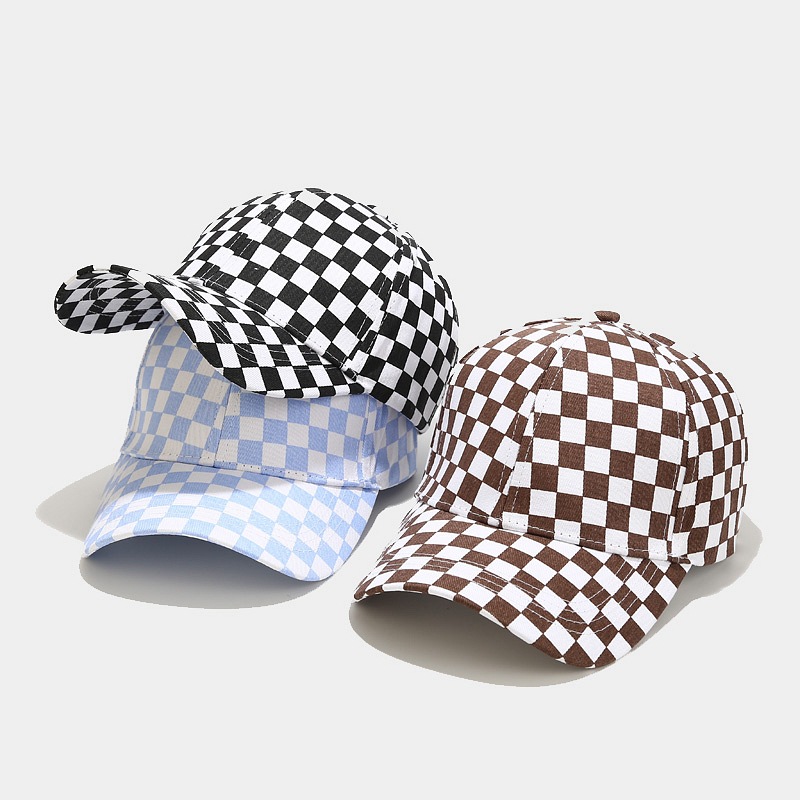 New creative checkerboard baseball cap for men and women cas thumbnail