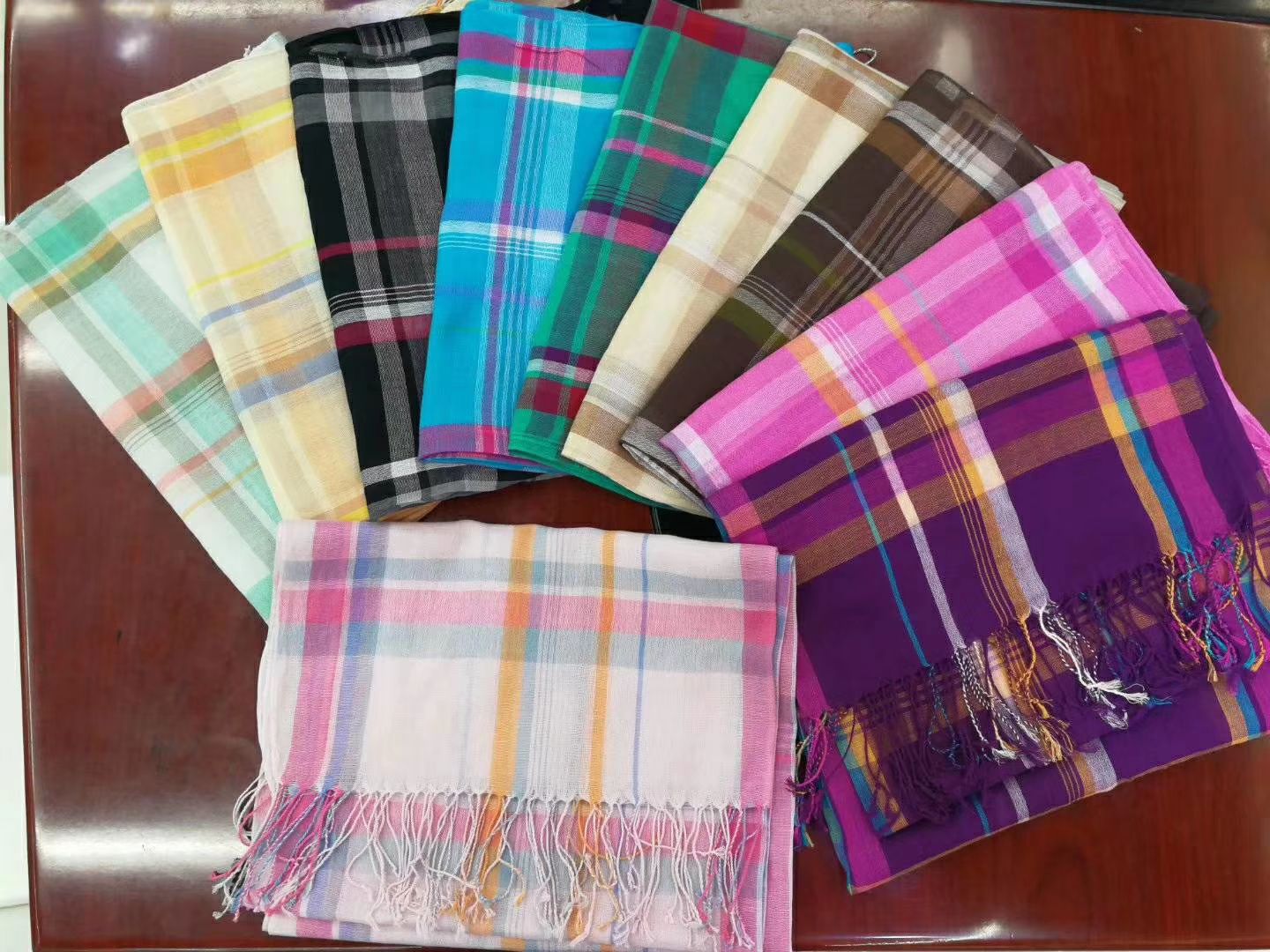 Plaid Cashmere Scarf Specification drawing