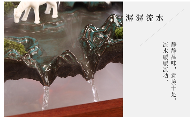 Water Landscape Decoration Fortune Fountain Circulation Feng Shui Wheel Home Living Room Office Desktop Decoration Gifts Item Picture