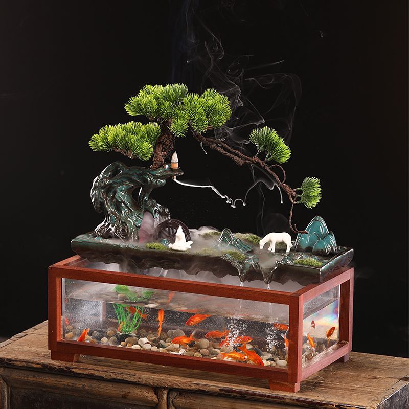 Water Landscape Decoration Fortune Fountain Circulation Feng Shui Wheel Home Living Room Office Desktop Decoration Gifts Specification drawing