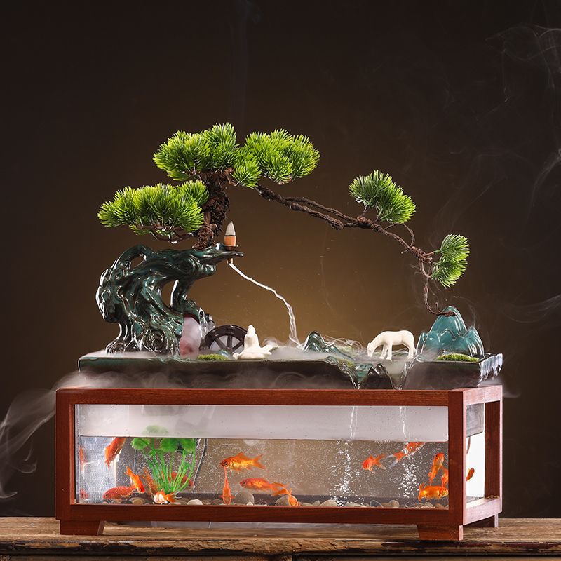 Water Landscape Decoration Fortune Fountain Circulation Feng Shui Wheel Home Living Room Office Desktop Decoration Gifts