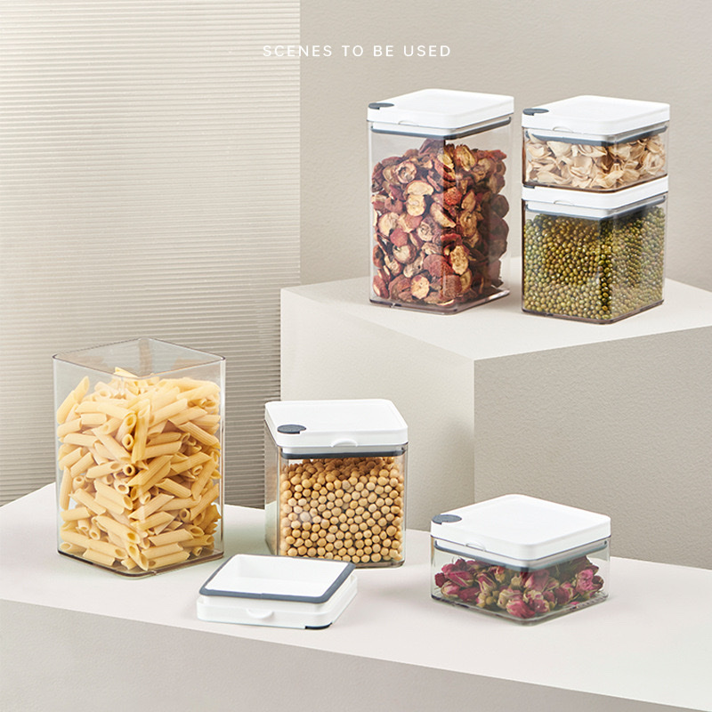 Food Vacuum Sealed Can Stackable Kitchen Storage Fresh-Keeping Storage Can Multi-Functional Nut Tea Multi-Grain Storage Box