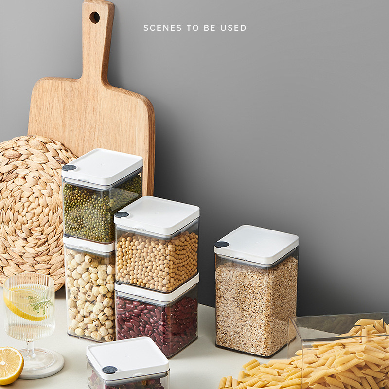 Food Vacuum Sealed Can Stackable Kitchen Storage Fresh-Keeping Storage Can Multi-Functional Nut Tea Multi-Grain Storage Box details Picture