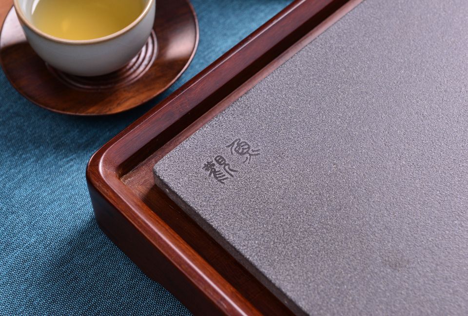 Fish Watching Natural Ugin Stone Tea Tray Household Dry Bubble Simple Drain Tea Table Office Kung Fu Saucer details Picture