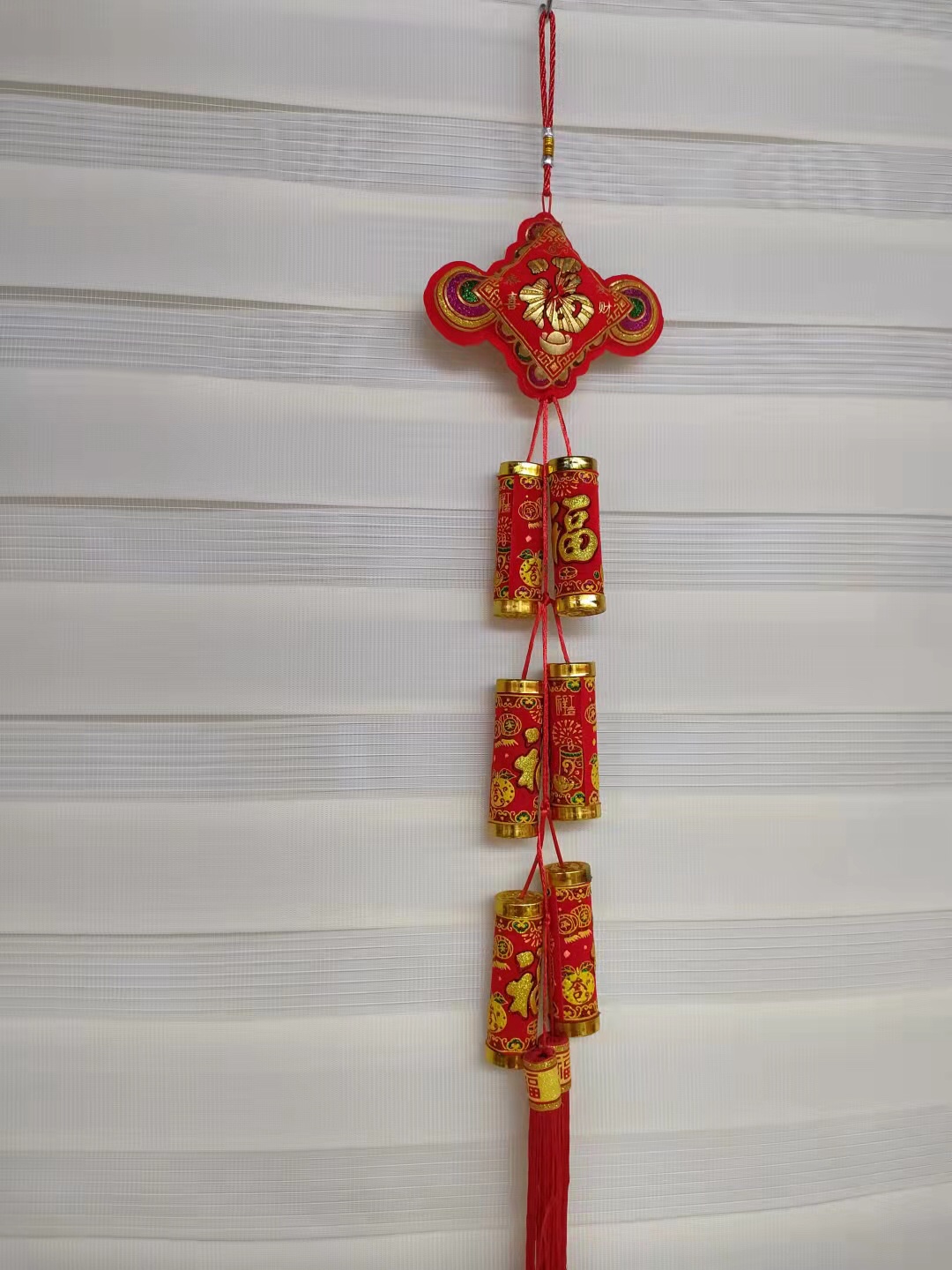 Festive Festival Supplies Printed Firecrackers String Pendant Flannelette Manufacturers Direct Sales