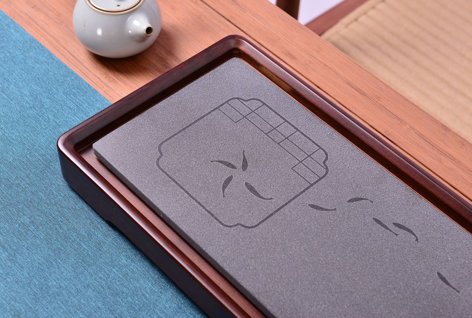 Fish Watching Natural Ugin Stone Tea Tray Household Dry Bubble Simple Drain Tea Table Office Kung Fu Saucer Item Picture