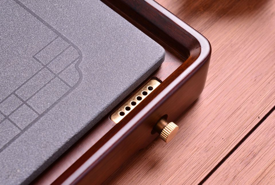 Fish Watching Natural Ugin Stone Tea Tray Household Dry Bubble Simple Drain Tea Table Office Kung Fu Saucer Specification drawing