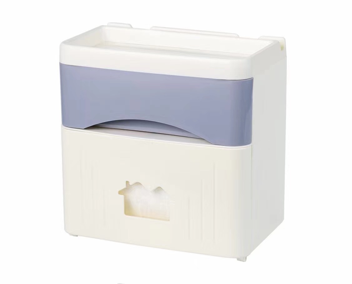 Double-layer tissue storage box for the bathroom details Picture