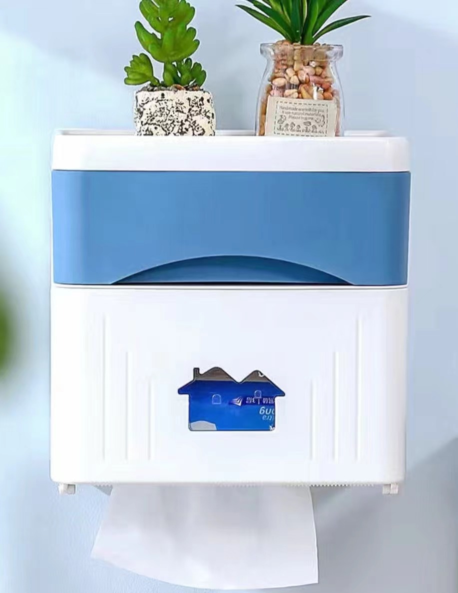 Double-layer tissue storage box for the bathroom Specification drawing