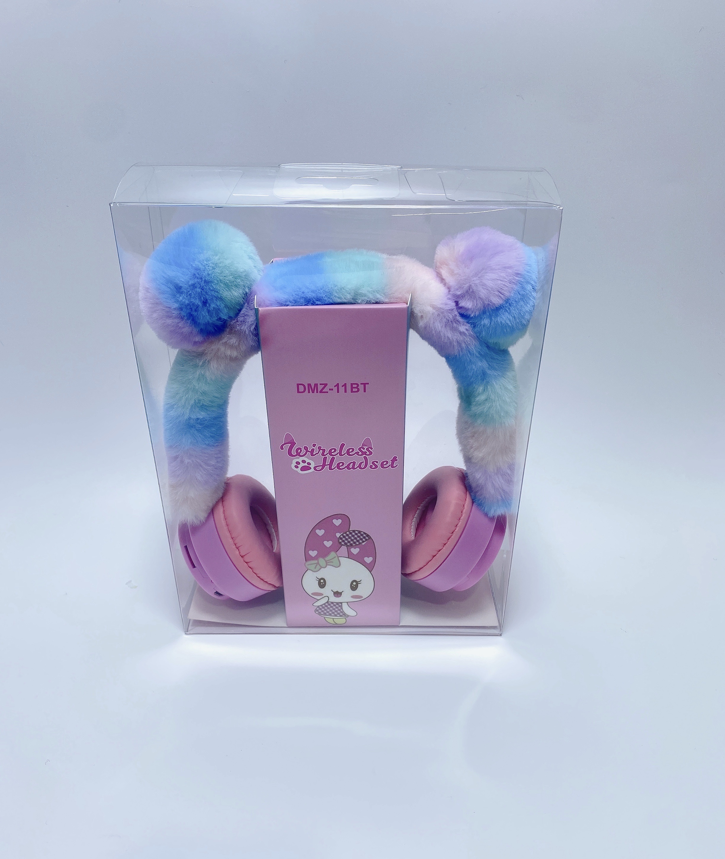 Plush Short Hairball Wireless Bluetooth Cartoon Headset. Specification drawing
