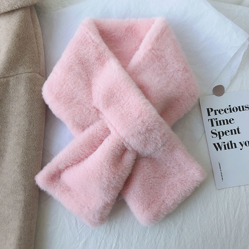 Korean Version Imitation Fur Fur Collar Winter Rex Rabbit Fur Fake Collar Warm Scarf Instagram Bib Female Autumn And Winter Tide details Picture