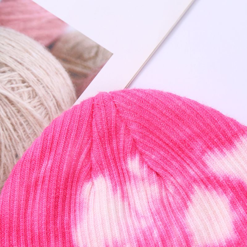 Woolly Hat Industry Korean Version Tie Dye Gradient Woolly Hat Cold Hat Change Color Knitted Hat Woman Specification drawing