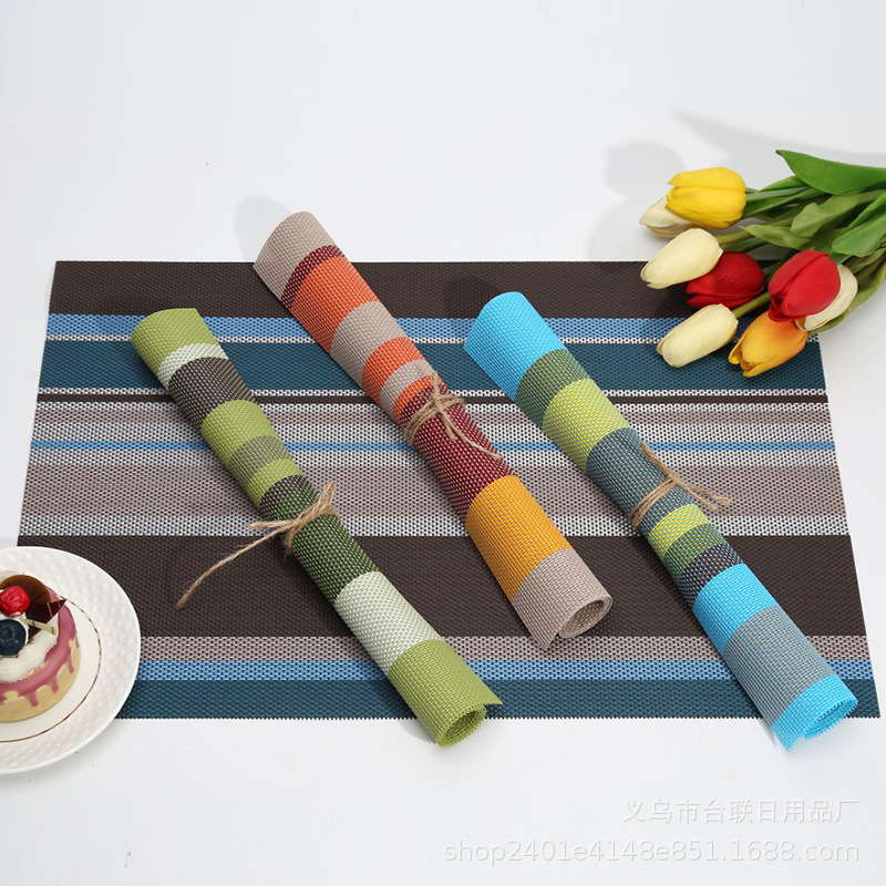 Western Placemat Table Mat Thermal Insulation Anti-Hot Cup Mat Bowl Mat Hotel European Non-Slip Pvc Ring
Double Sided Doily Stripes Application Scenario
