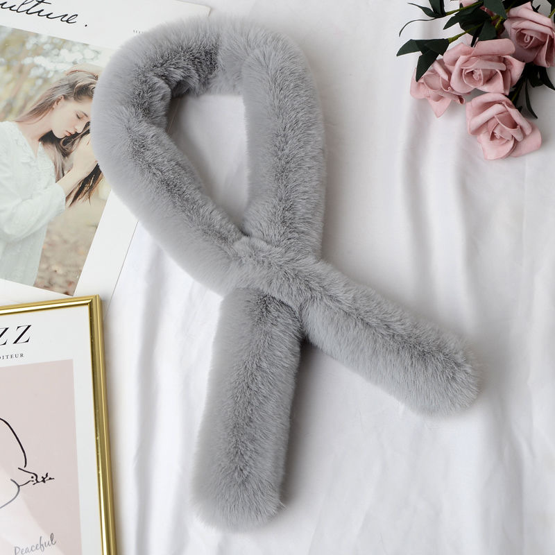 Imitation Beaver Rabbit Hair Scarf Female Winter Korean Version Of All The Fur Rabbit Hair Bib Students Warm Cute Fluffy Scarf