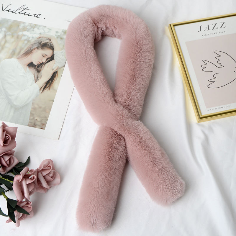 Imitation Beaver Rabbit Hair Scarf Female Winter Korean Version Of All The Fur Rabbit Hair Bib Students Warm Cute Fluffy Scarf Specification drawing