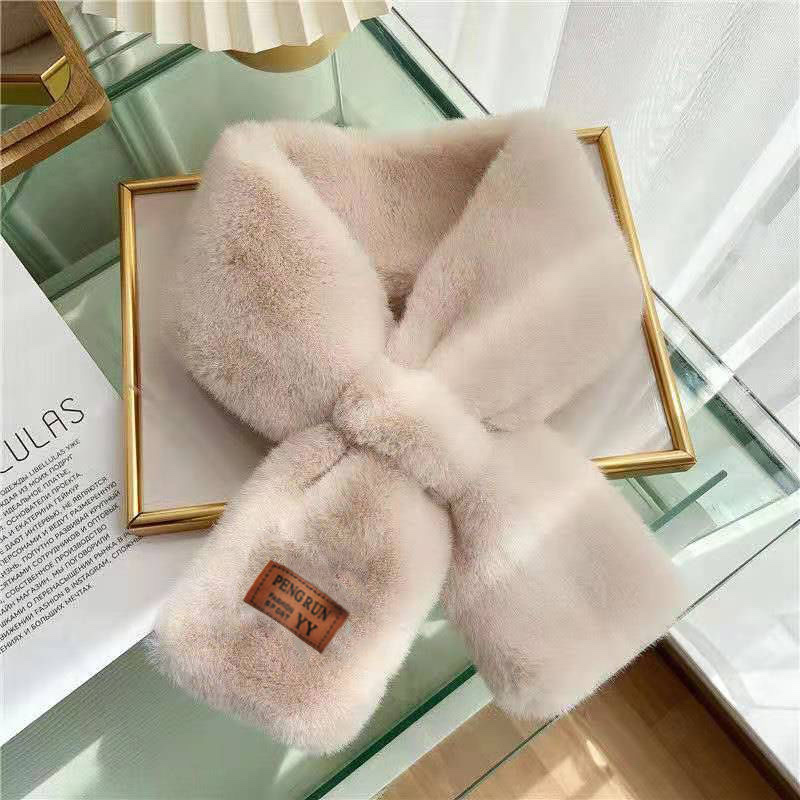 Woolly Scarf Female Winter Day All Cute Girl Hair Bib Korean Version Soft Sister Autumn And Winter Neck Protection Small Neck Sleeve details Picture