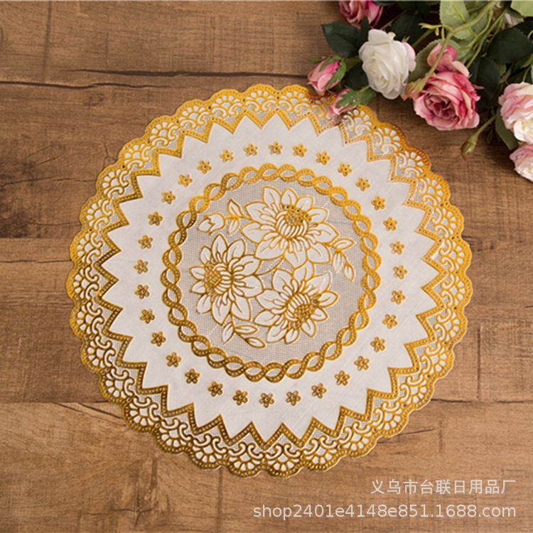 Western Placemat Table Mat Heat Resistant Non-Slip Coaster Bowl Mat Hotel Doilies Hot Gold
Silver 38Cm Pvc Placemat Item Picture