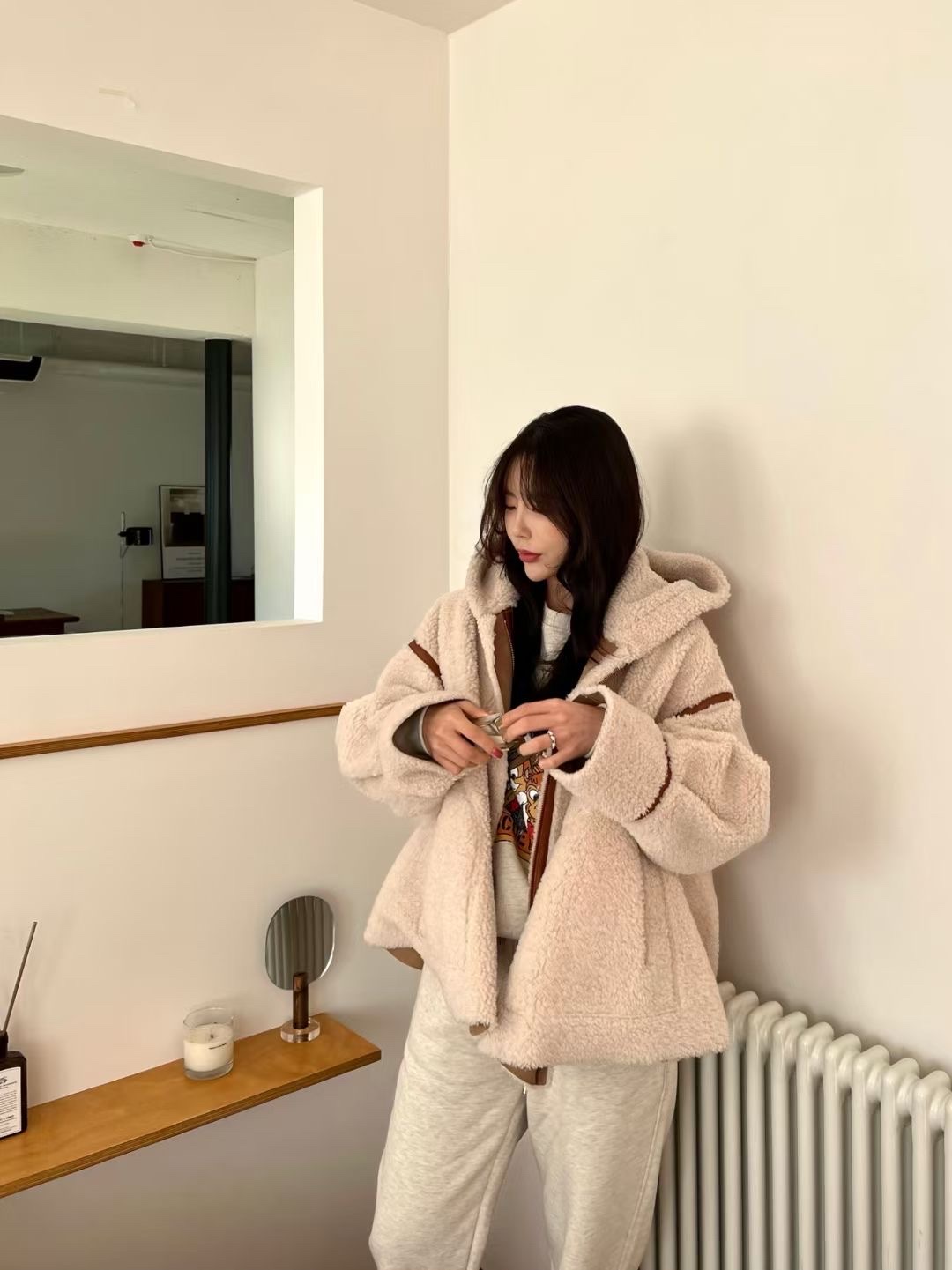 Autumn And Winter New Fashion Casual Loose Uniform Size Thin Cardigan Bottom Shirt Top Women's 11 details Picture