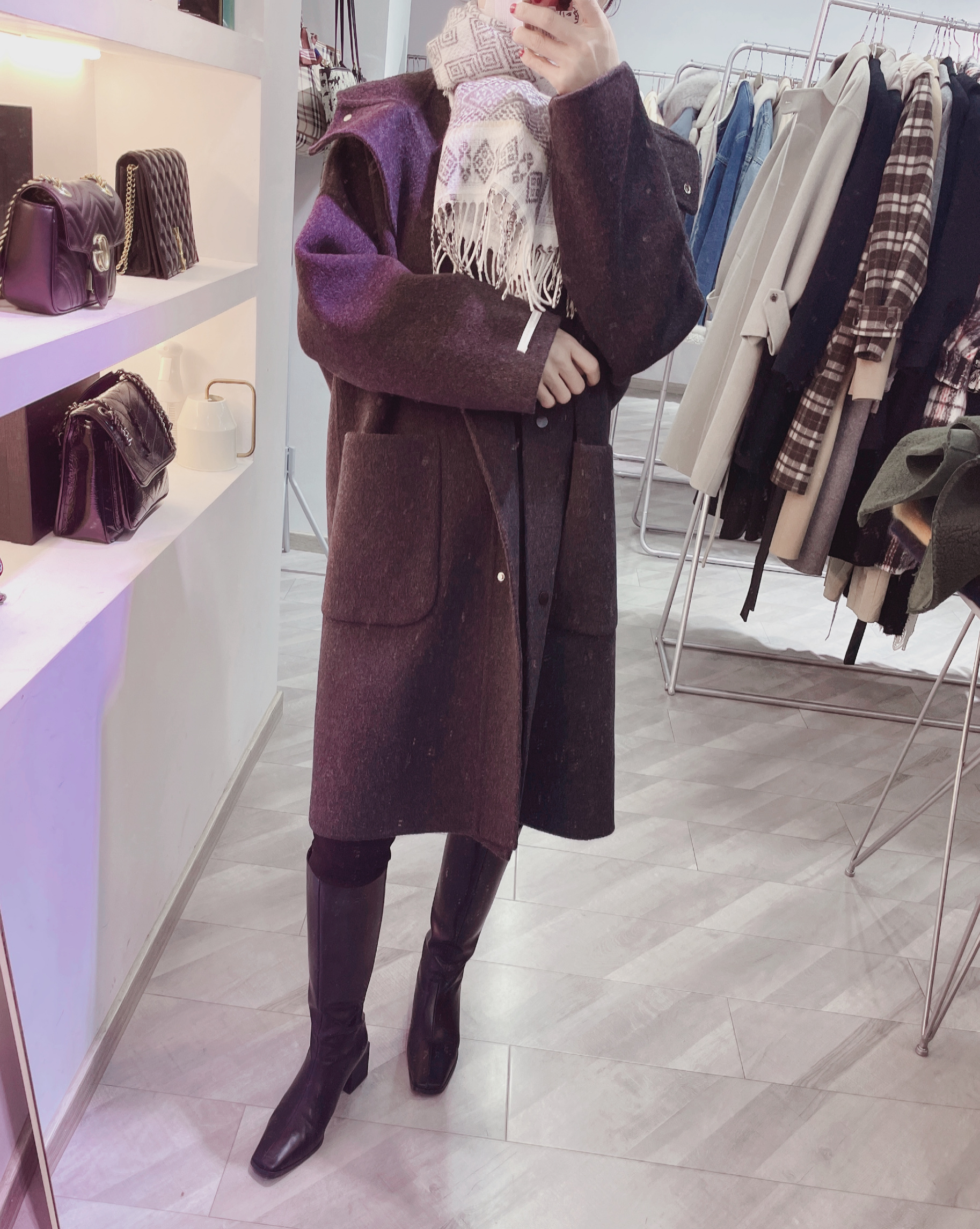 Autumn And Winter New Fashion Casual Loose Uniform Size Thin Cardigan Bottom Shirt Top Women's 7 Specification drawing