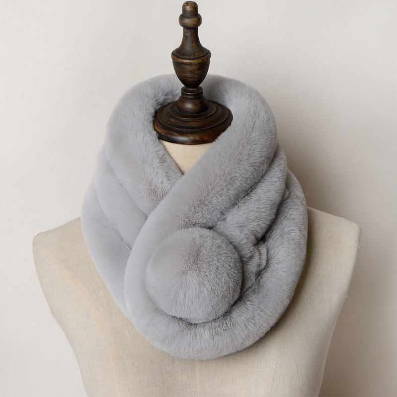 Imitation Beaver Rabbit Hair Scarf Female Winter Korean Version Of All The Fur Rabbit Hair Bib Students Warm Cute Fluffy Scarf