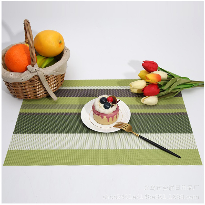 Western Placemat Table Mat Thermal Insulation Anti-Hot Cup Mat Bowl Mat Hotel European Non-Slip Pvc Ring
Double Sided Doily Stripes Item Picture