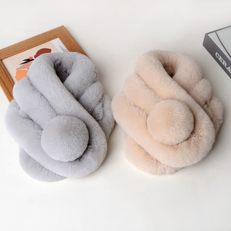Imitation Beaver Rabbit Hair Scarf Female Winter Korean Version Of All The Fur Rabbit Hair Bib Students Warm Cute Fluffy Scarf Specification drawing