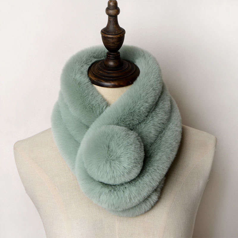 Imitation Beaver Rabbit Hair Scarf Female Winter Korean Version Of All The Fur Rabbit Hair Bib Students Warm Cute Fluffy Scarf Application Scenario