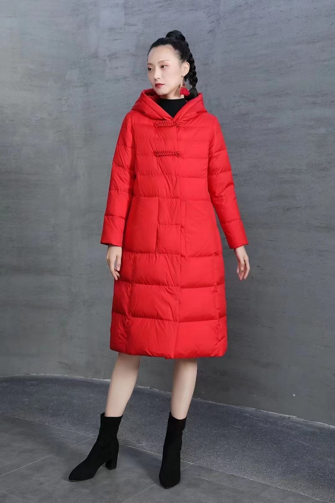 Women's down jacket 90 velvet winter fashion new code classic winter red
