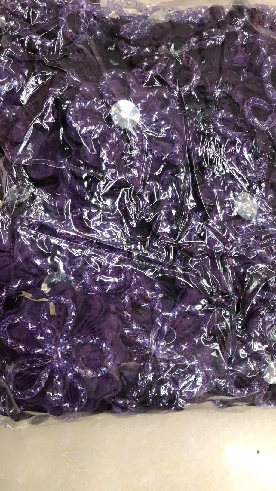 004 Purple Ribbon Diamond Small Flower Textile Accessories Diy Specification drawing