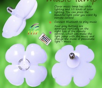 Four-leaf clover Bluetooth music light bulb LED Bluetooth speaker ball bubble seven-color white light color Bluetooth music light