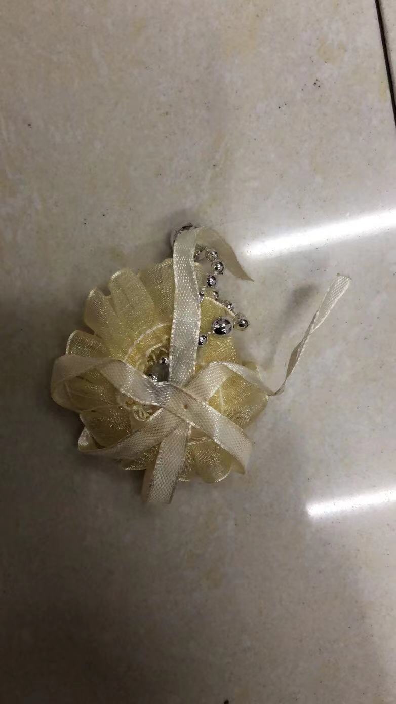 03 Yellow Flower Light Yellow Ribbon Metal Pendant