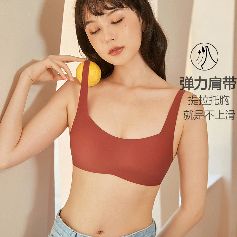 Cotton Underwear For High School Girls Korean Version No Underwire Ab Cup Bra Cover Small Thin Gathering Anti-Sagging Summer 16 details Picture