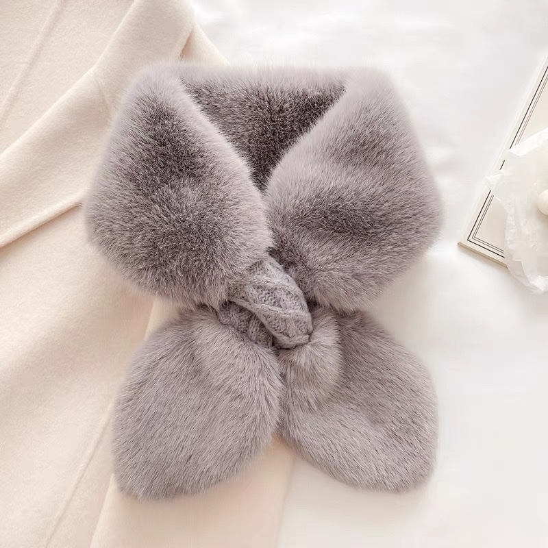 Korean Version Imitation Fur Fur Collar Winter Rex Rabbit Fur Fake Collar Warm Scarf Instagram Bib Female Autumn And Winter Tide Application Scenario