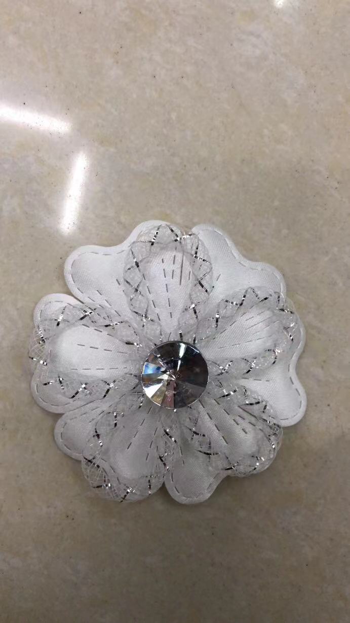 005 White With Diamond Small Flower Textile Accessories Diy details Picture