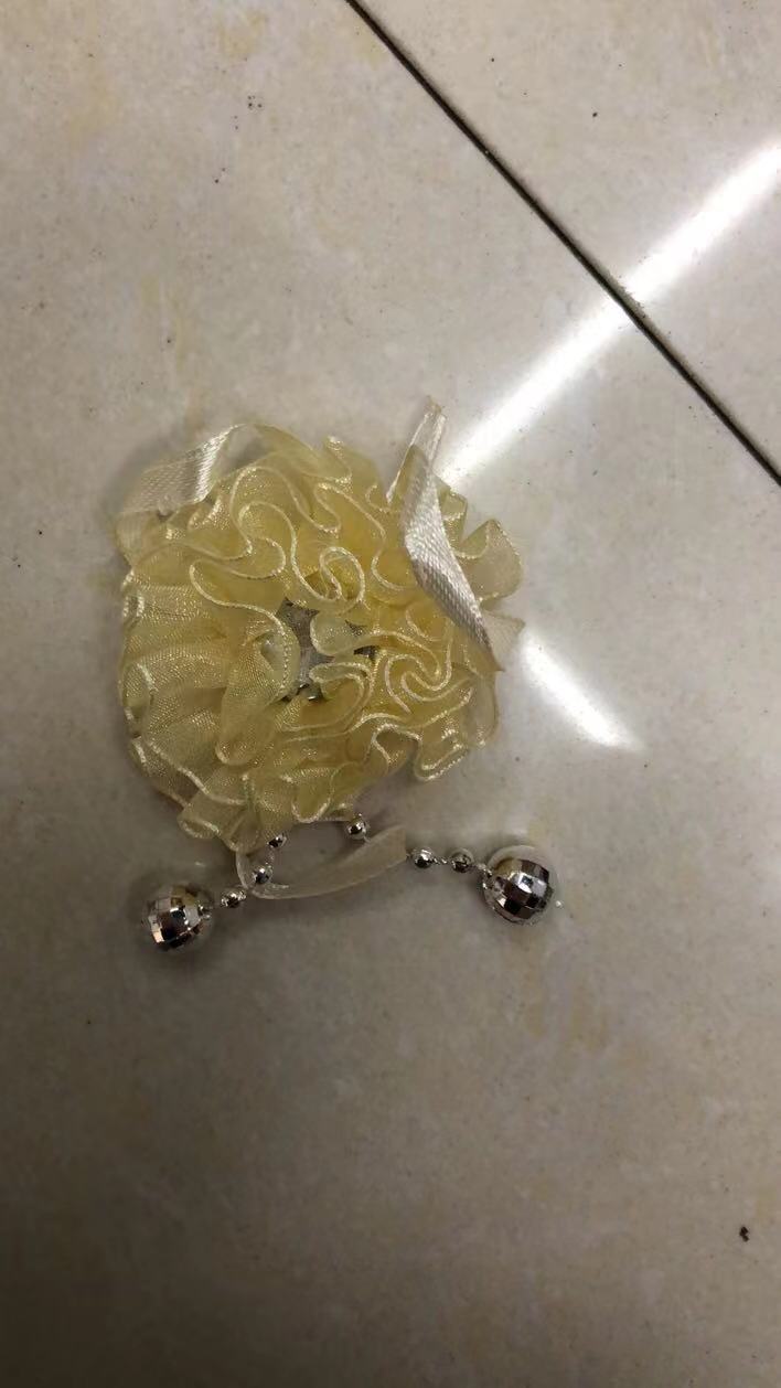 03 Yellow Flower Light Yellow Ribbon Metal Pendant details Picture