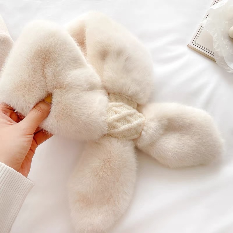 Korean Version Imitation Fur Fur Collar Winter Rex Rabbit Fur Fake Collar Warm Scarf Instagram Bib Female Autumn And Winter Tide Item Picture