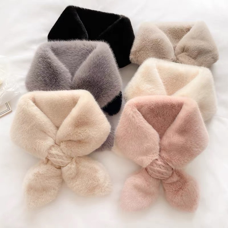 Korean Version Imitation Fur Fur Collar Winter Rex Rabbit Fur Fake Collar Warm Scarf Instagram Bib Female Autumn And Winter Tide Specification drawing